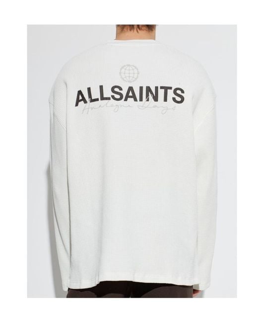 AllSaints White Emblem Waffle Knitted Sweater for men