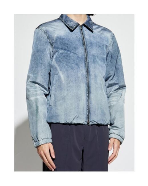 DIESEL Blue Denim Jackets for men
