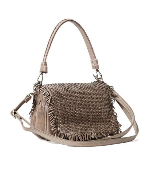 Reptile's House Gray Anfora Shoulder Bag With Woven Flap