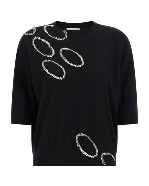 Dries Van Noten Black Embellished Knitted Top