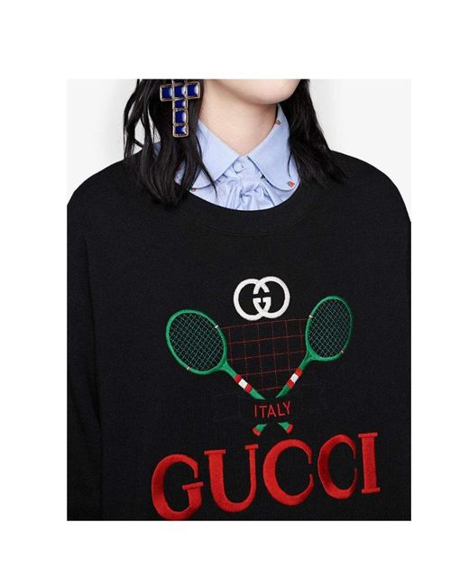 Gucci Black Tennis Oversized Sweatshirt