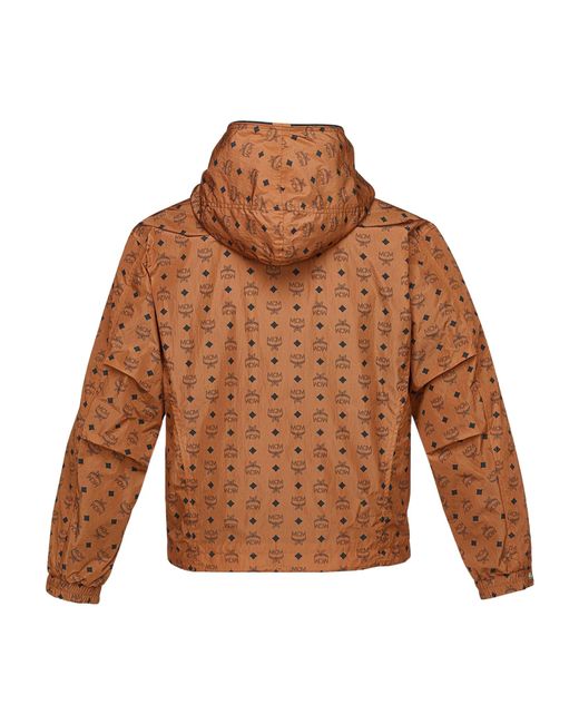 MCM Brown Monogram-Printed Zipped Hooded Jacket for men