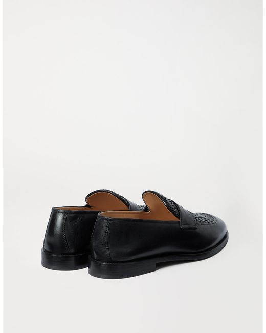 Brunello Cucinelli Black Penny-Slot Loafers for men
