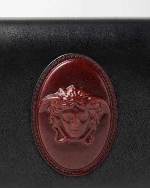Versace Black Medusa Plaque Leather Mini Bag