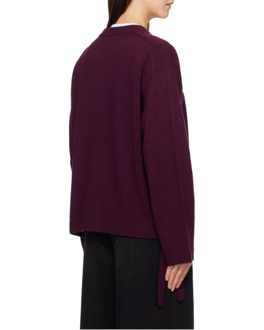 Ganni Purple Crewneck Drawstring Jumper