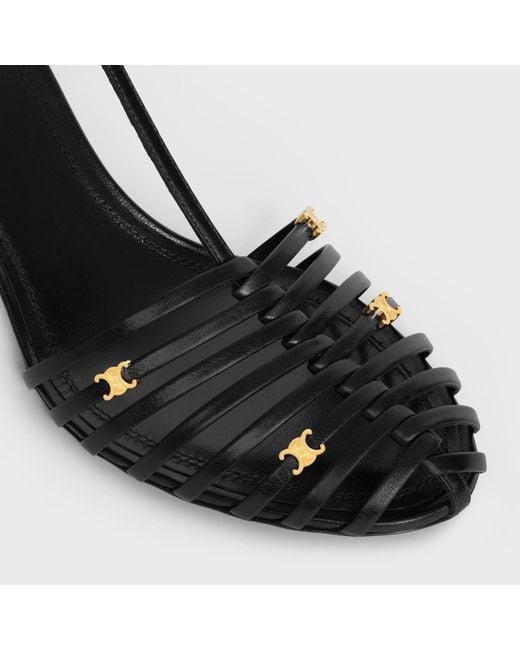 Céline Black Cage Heeled Sandal