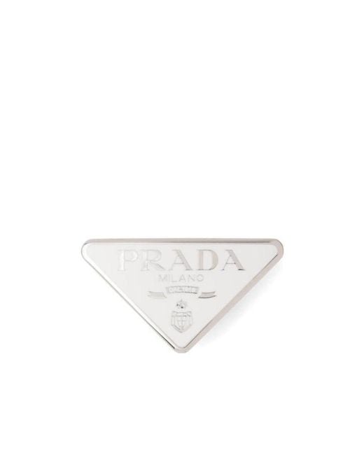 Prada White Metal Hair Clip