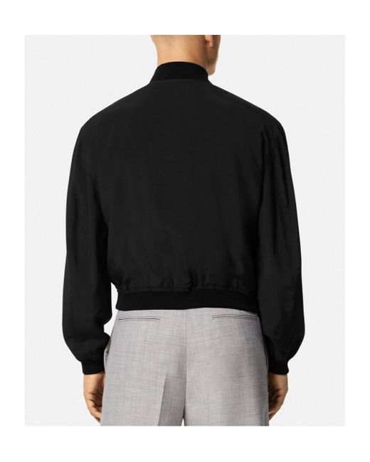 Versace Black Barocco Sea Reversible Zipped Bomber Jacket for men