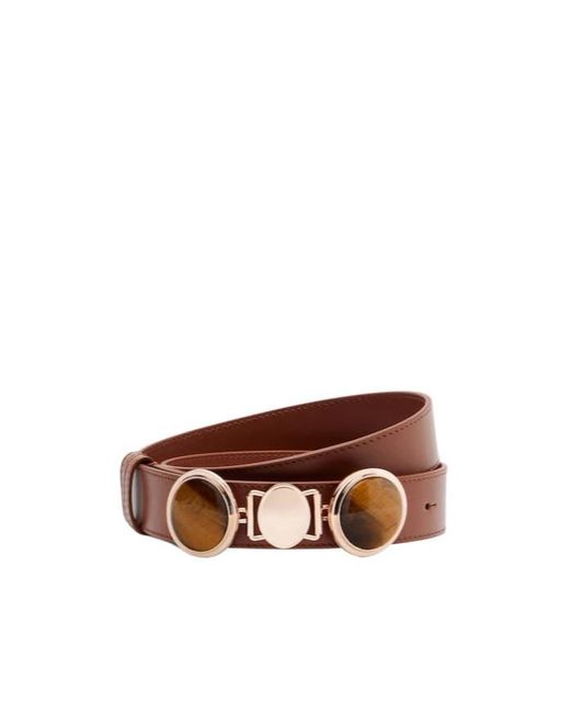 Gabriela Hearst Brown Grange Embellished Leather Belt