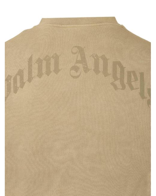 Palm Angels Natural Curved Logo Sweatshirt for men