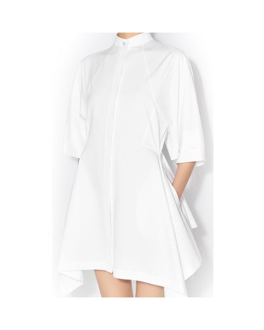 Alaïa White Alaïa Panelled Poplin Dress