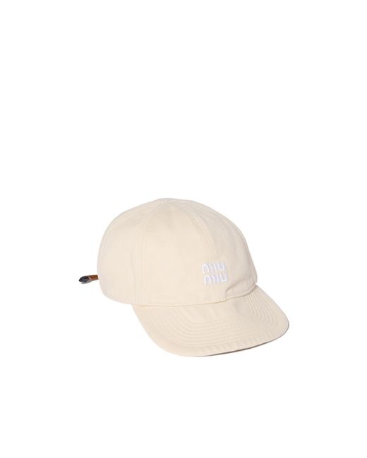 Miu Miu Natural Logo Baseball Cap