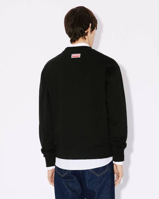 KENZO Black Logo Printed Crewneck Sweatshirt for men