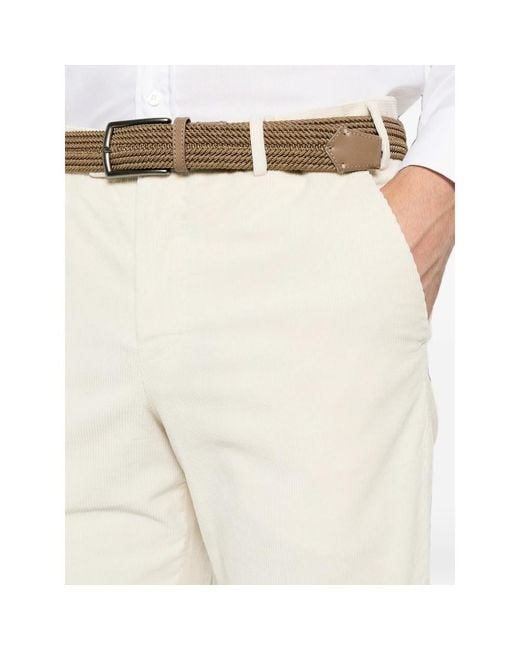 Pt Pantaloni Natural Casual Trousers With Belt Loops for men