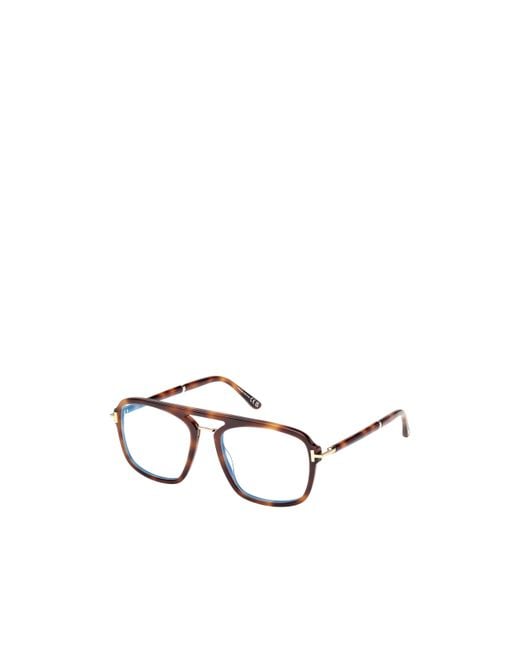 Tom Ford White Eyewear Pilot Frame Glasses for men