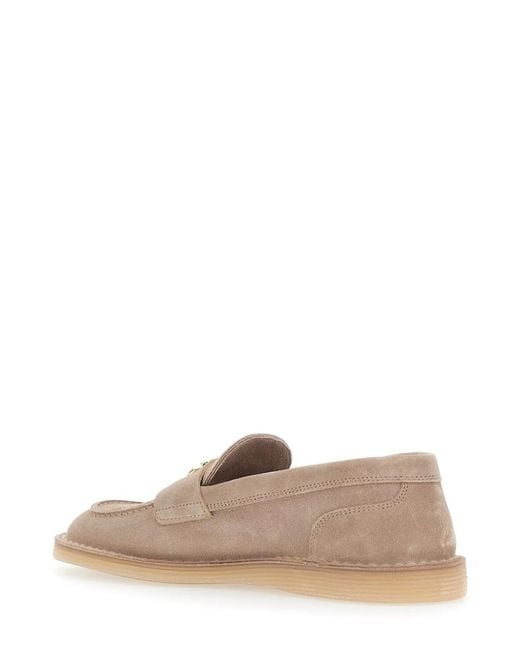 Dolce & Gabbana Natural Logo Plaque Mocassins
