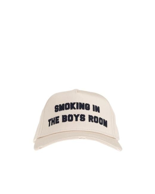 DSquared² White College Distressed Baseball Cap for men