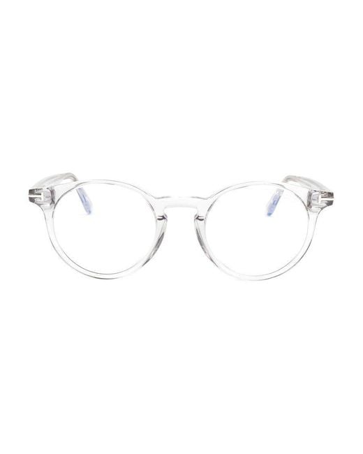 Tom Ford Metallic Round-Frame Glasses for men