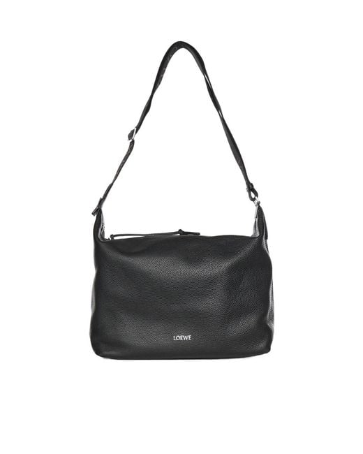 Loewe Black Cubi Logo-Printed Messenger Bag for men