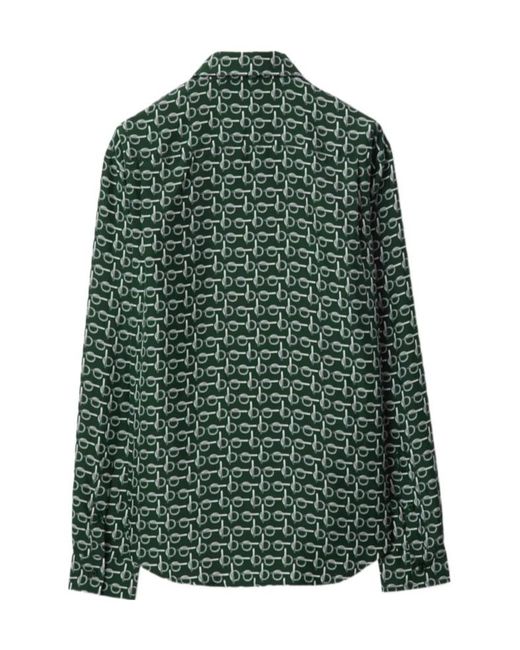 Burberry Green Monogram Printed Long Sleeved Shirt