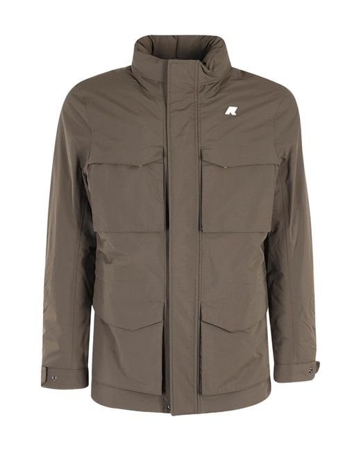 K-Way Brown Short Windbreaker for men