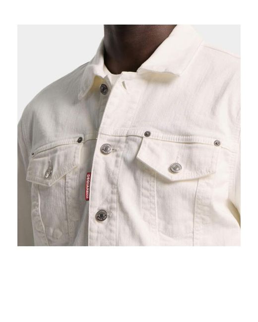 DSquared² White Garment Dyed Dan Jean Jacket for men