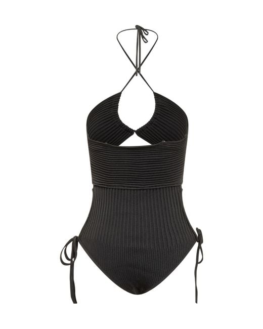 ANDREADAMO Black Neck-Hanging Jumpsuit