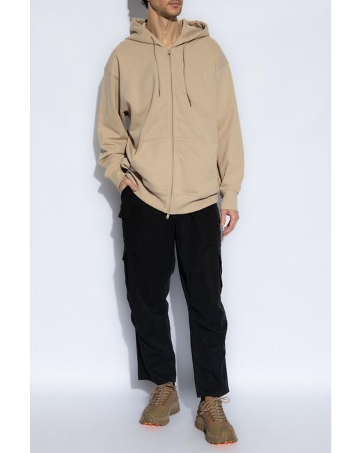 Y-3 Natural Logo Printed Zipped Hoodie for men