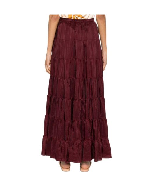 Forte_forte Purple Tiered Maxi Skirt