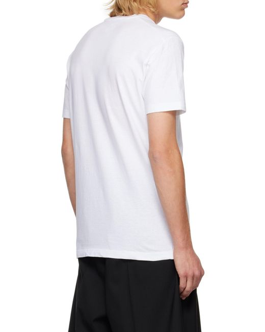 DSquared² White Logo Printed Crewneck T-Shirt for men