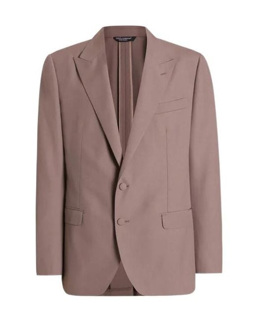 Dolce & Gabbana Brown Single-Breasted Slim Blazer for men