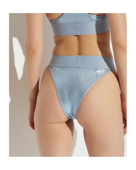 DIESEL Blue Lolita-D-Pop Metallic Bikini Bottom