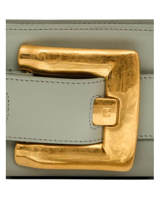 Balmain Metallic Anthem Buckle Chain Clutch Bag
