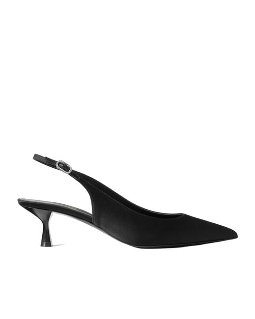 Stella McCartney Black Satin Slingback Pumps