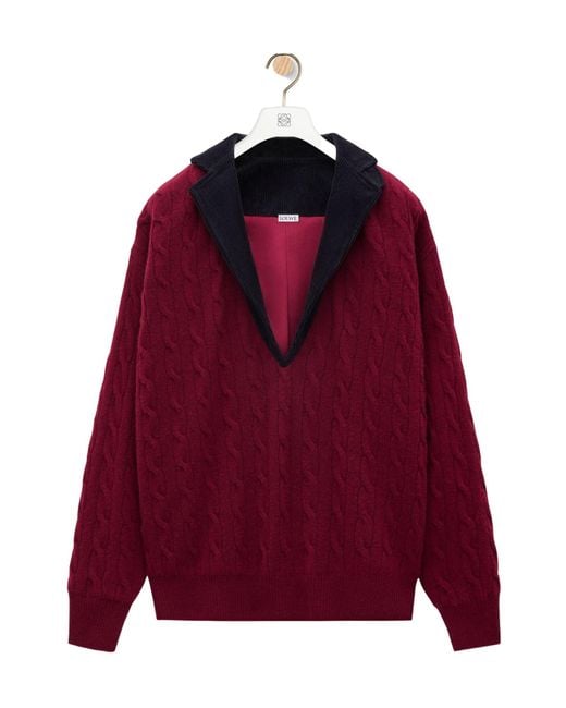 Loewe Red V-Neck Sweater