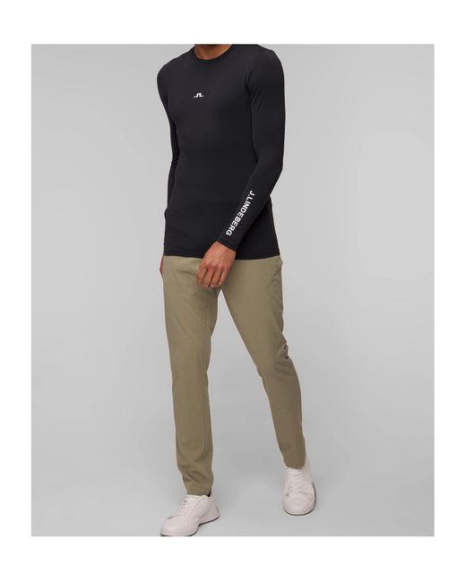 J.Lindeberg Black Long Sleeve Logo T-Shirt for men