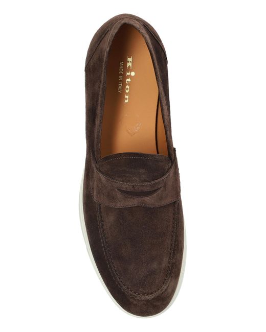 Kiton Brown Penny Loafers for men