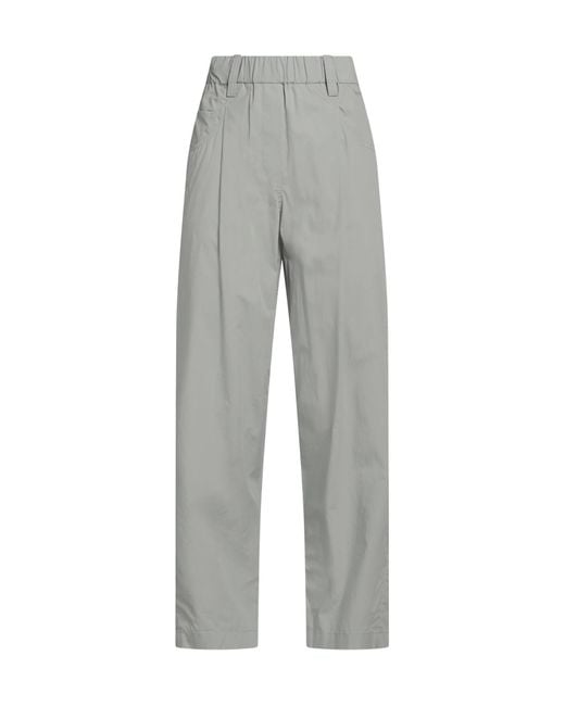 Brunello Cucinelli Gray Solid Color Tapered Trousers