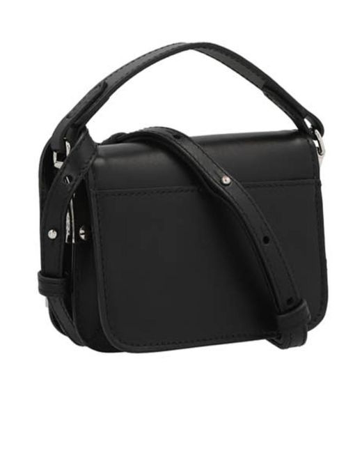 DSquared² Black Logo Plaque Fold-Over Shoulder Bag