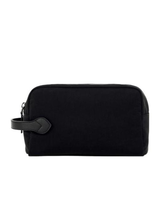 Emporio Armani Black Logo Patch Toiletry Bag for men