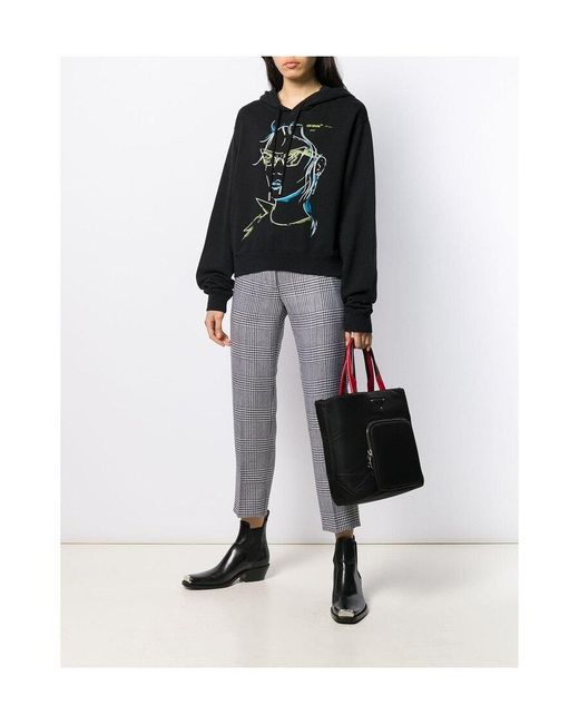 Off-White c/o Virgil Abloh Black Logo Character Printed Hooded Hoodie