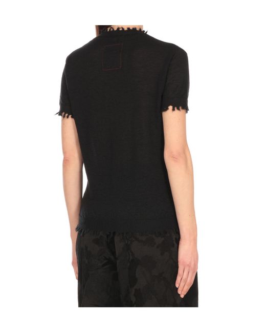 Uma Wang Black Short-Sleeved Sweater