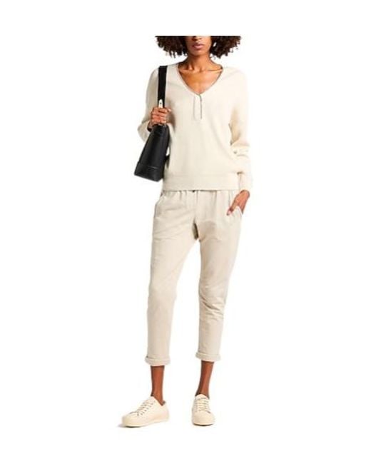 Brunello Cucinelli White Minimal Solid Knit Sweater