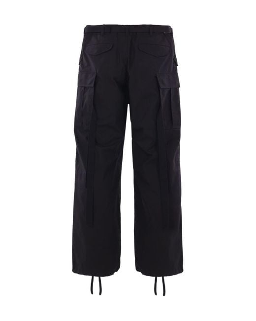 Sacai Blue Belted Cargo Trousers for men