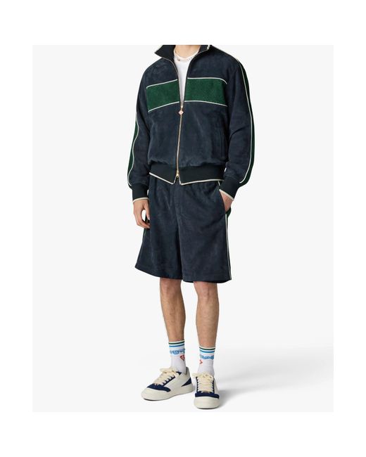Casablanca Blue Suede Track Jacket for men