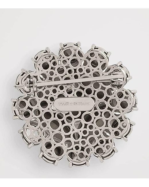Dolce & Gabbana White Embellished Brooch for men