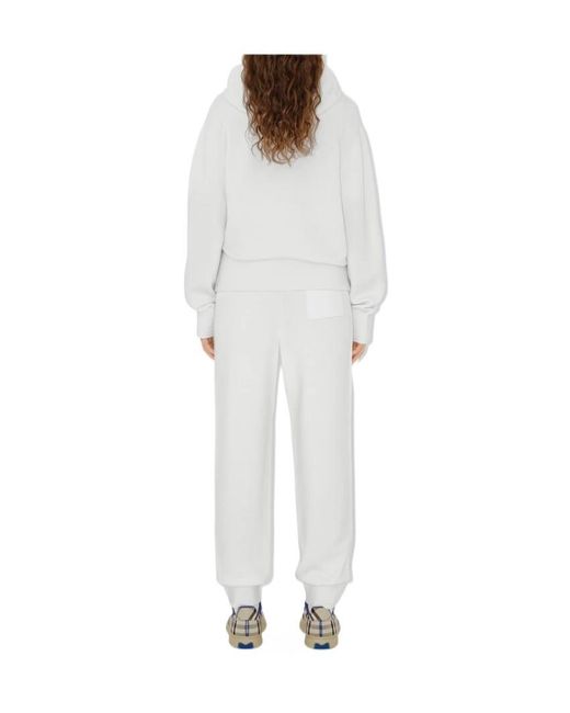 Burberry White Logo-Print Hoodie