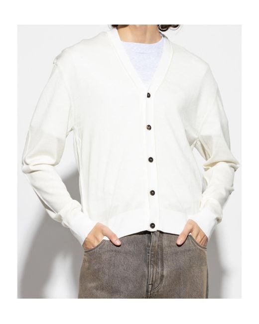 Jacquemus White Buttoned Logo-Embroidered Cardigan for men
