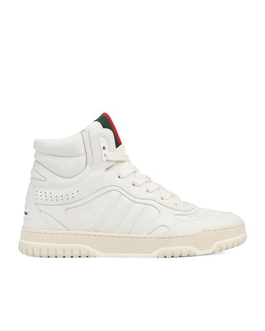 Gucci White Re-Web High-Top Sneakers