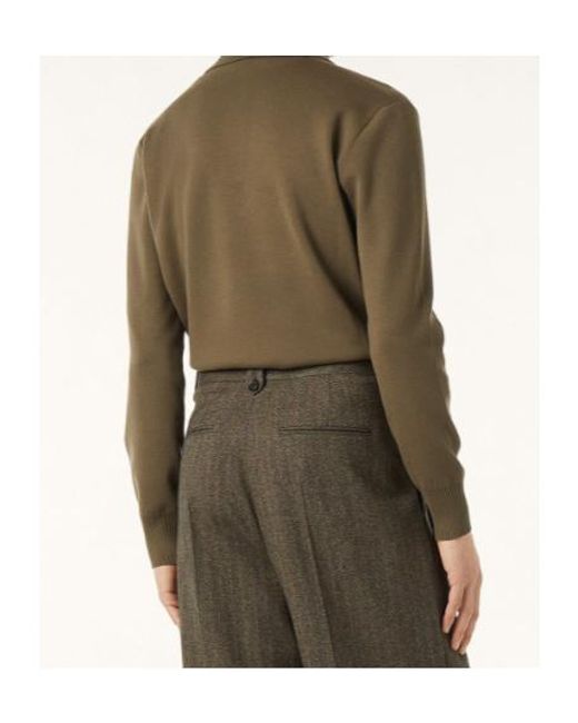 Loro Piana Green Buttonless Polo Shirt for men